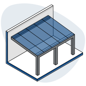 Terrassenüberdachung wandmontiert